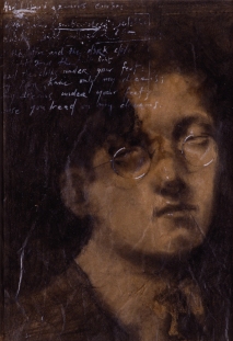 Untitled I conte pencil on brown paper 16x12cm 1997